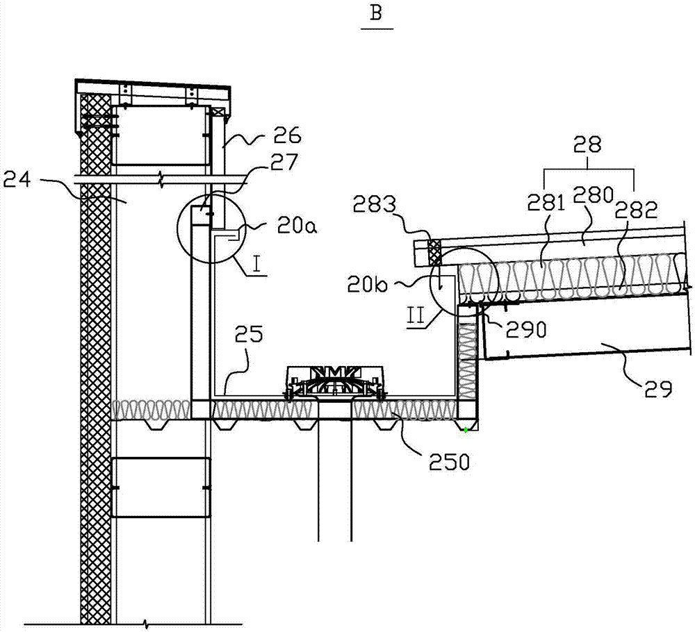 Waterproof joint structure of steel structure workshop