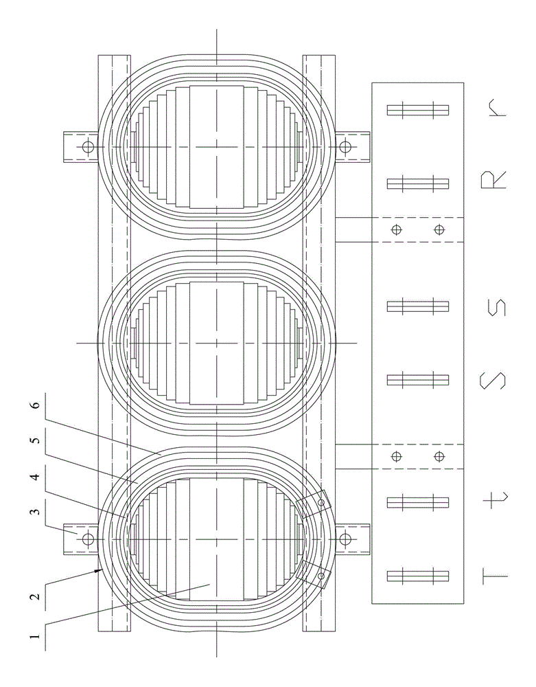 Long-kidney-shaped energy-saving transformer