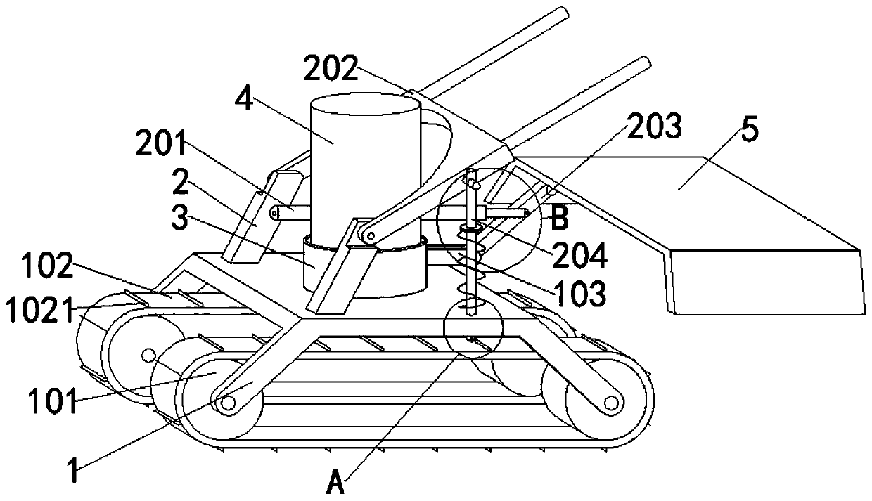 Efficient peanut sowing and earthing integrated machine capable of performing one-man operation