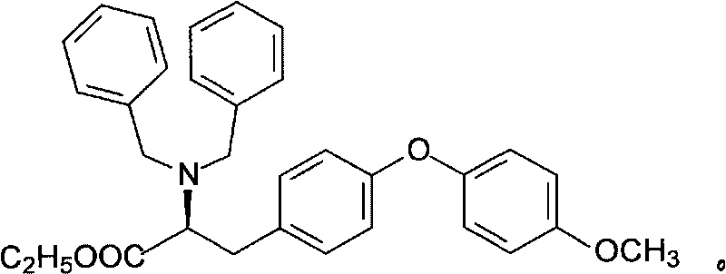 O-p-methoxyphenyl-N,N-ethyl dibenzyl-tyrosine and synthesizing method