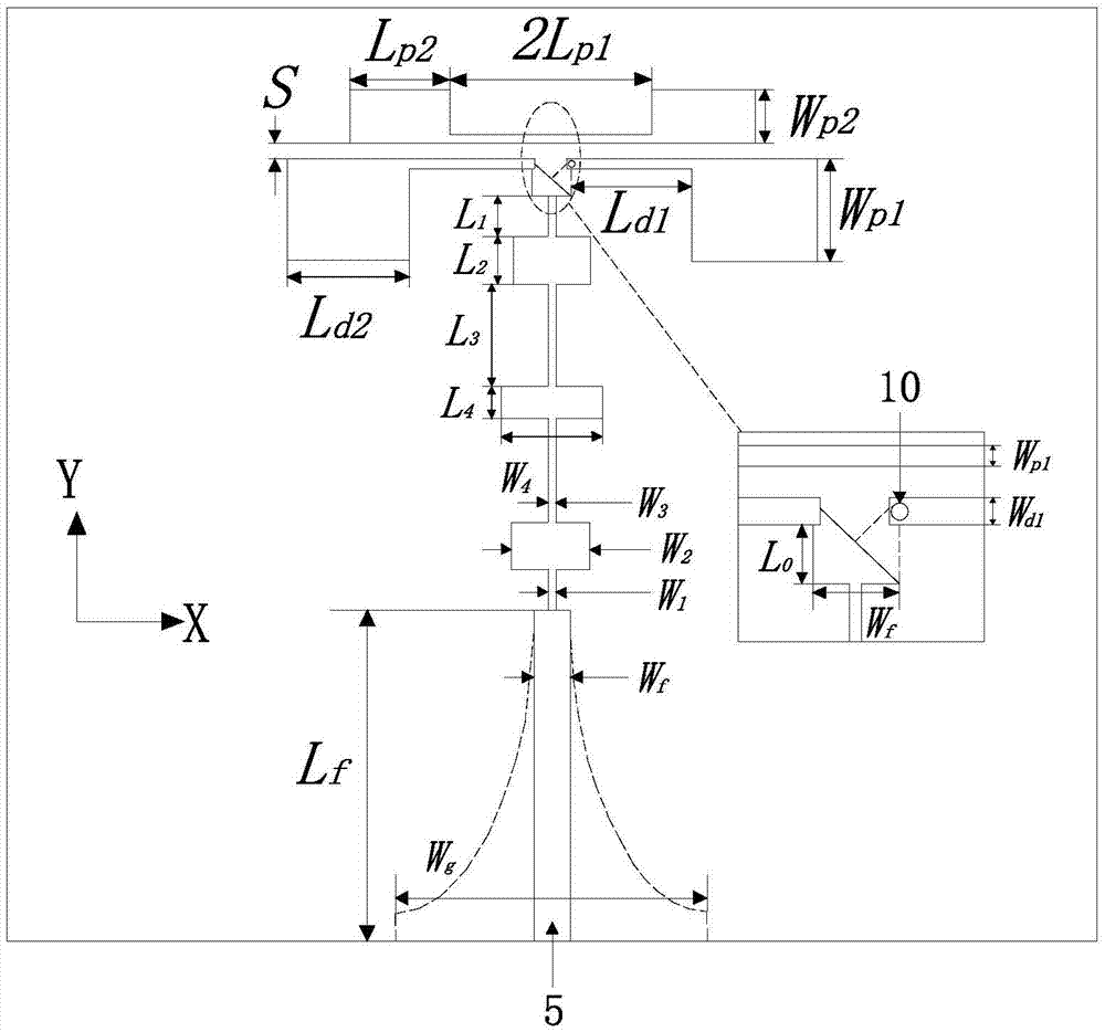 Filtering antenna capable of restraining high frequency harmonic waves