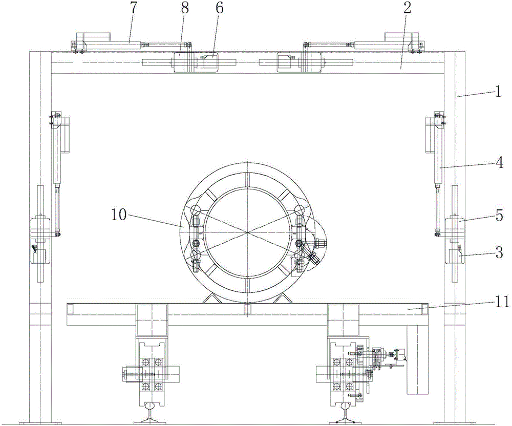 Automatic pneumatic hammer device for pipe pile mould closing