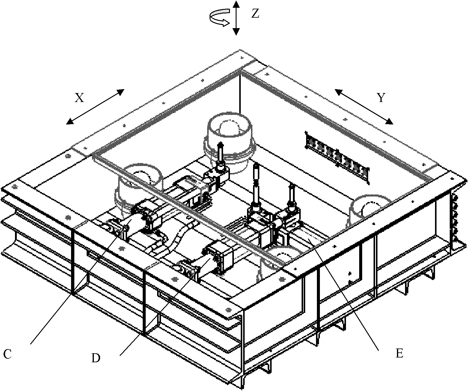 3-freedom-degree wheel clearance detection platform