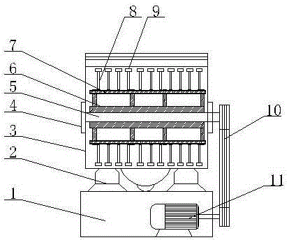 Fish meal processing crushing device