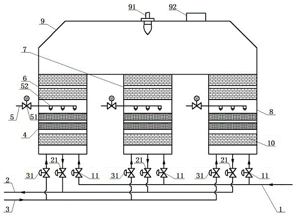 Heat accumulating type oxidation device for catalysis denitration