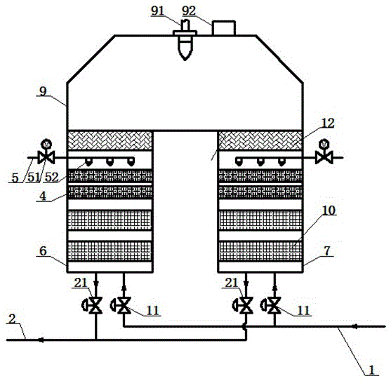 Heat accumulating type oxidation device for catalysis denitration