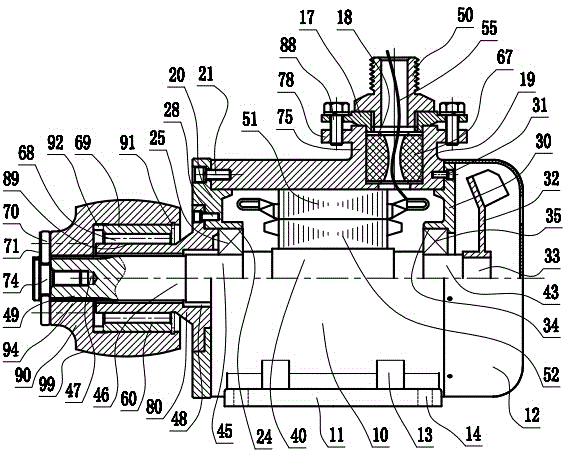 Flame-proof type nickel alloy flat-belt pulley motor