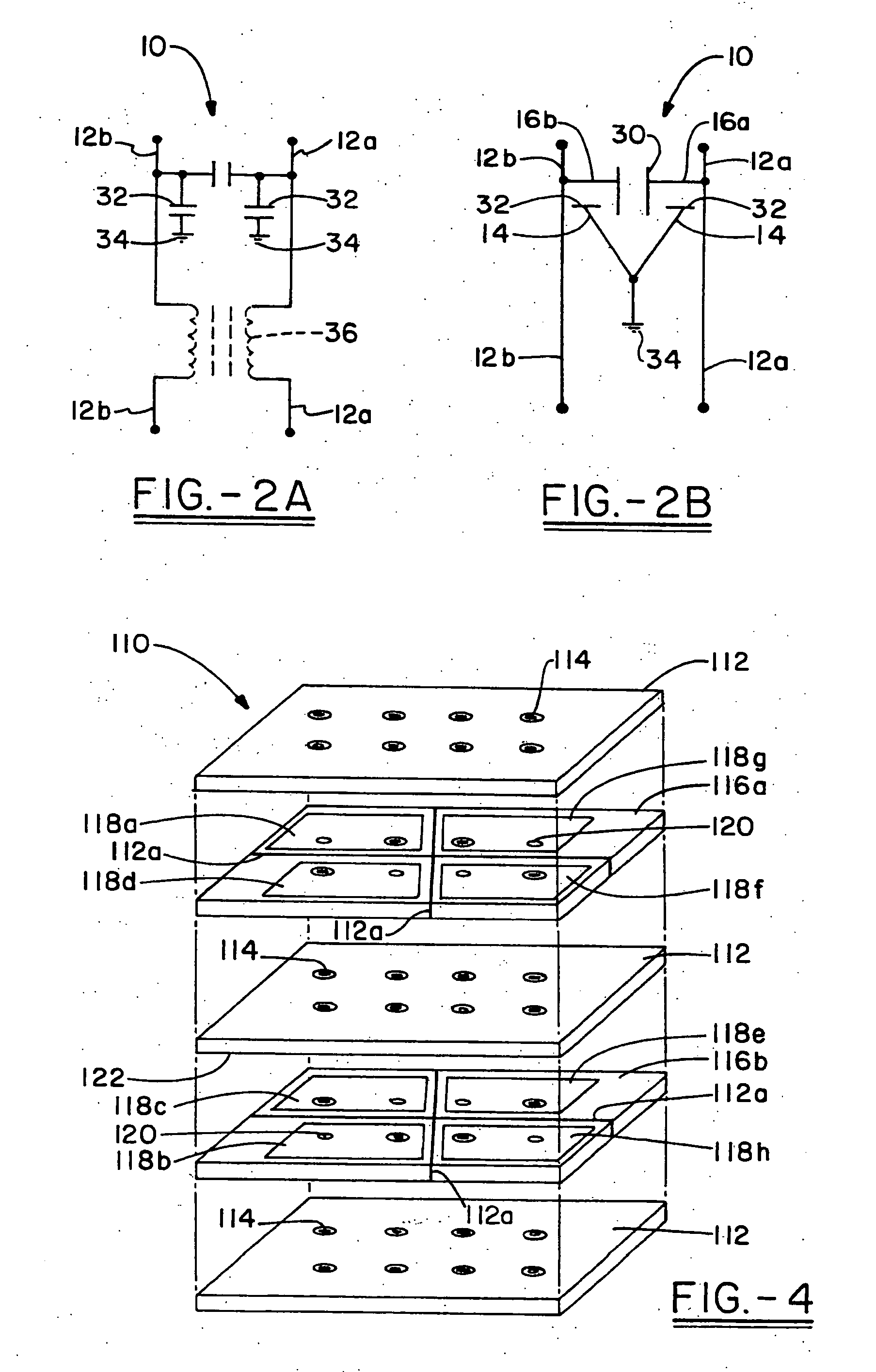 Paired multi-layered dielectric independent passive component architecture resulting in differential and common mode filtering with surge protection in one integrated package