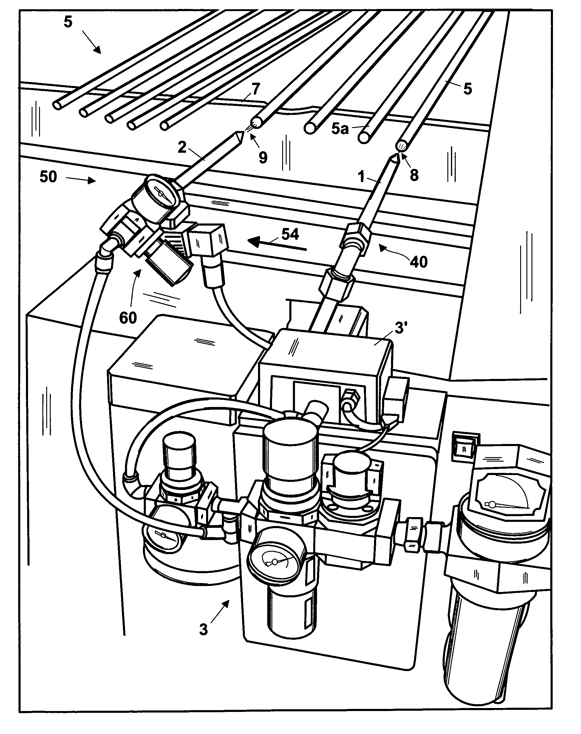 Method and device for removing contaminating particles from containers