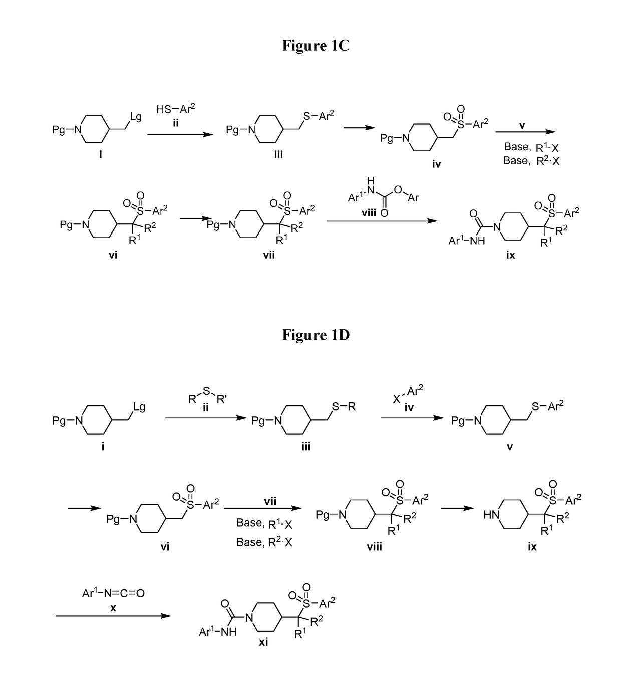 4-methylsulfonyl-substituted piperidine urea compounds