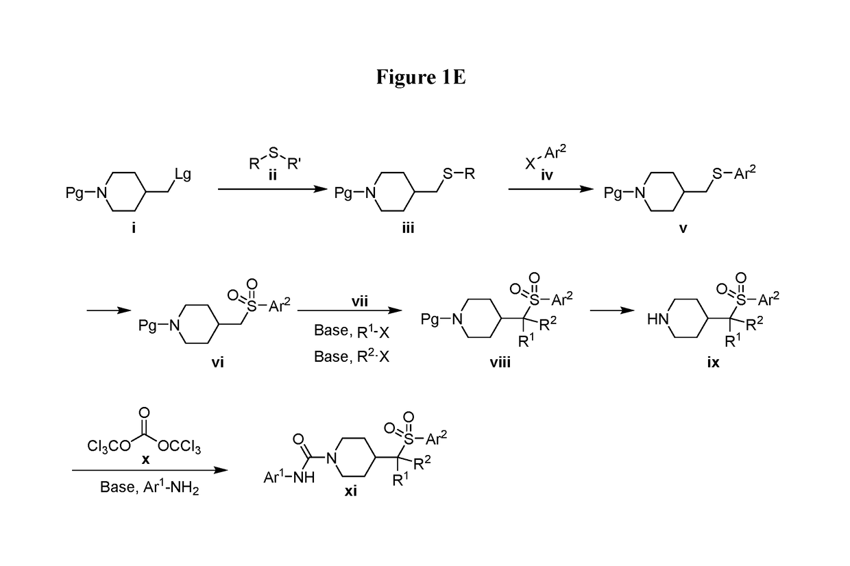 4-methylsulfonyl-substituted piperidine urea compounds