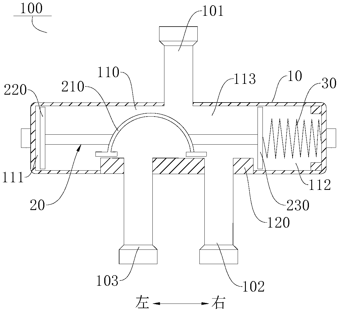 Three-way valve, compressor assembly, refrigerating device and control method of refrigerating device