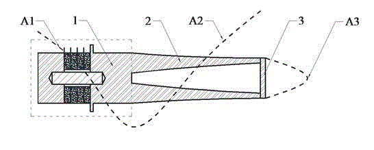 Large-amplitude sandwich-type piezoelectric ultrasonic compound transducer