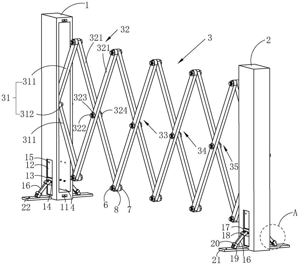 Telescopic road safety guardrail and mounting method