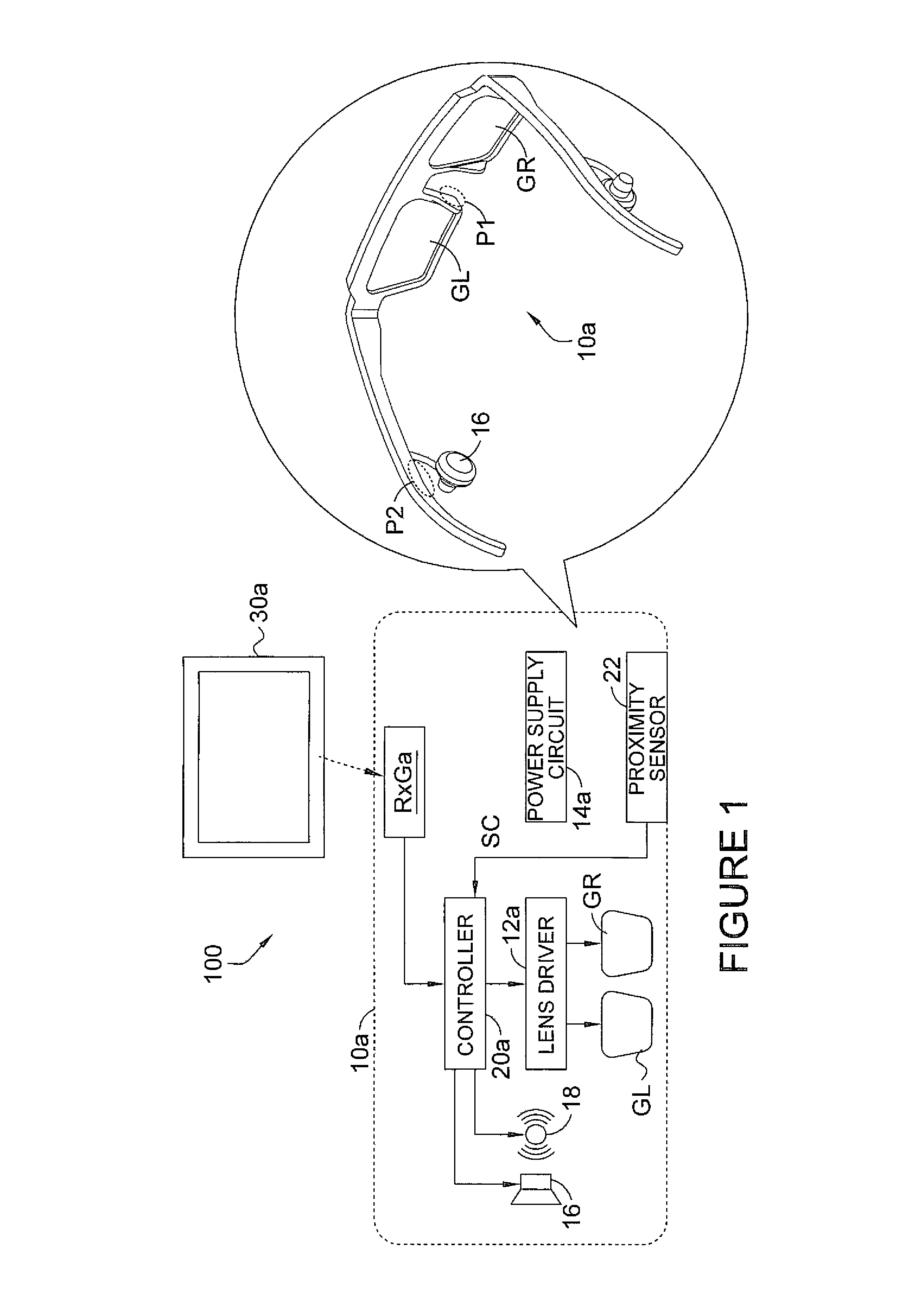 Display apparatus and associated glasses