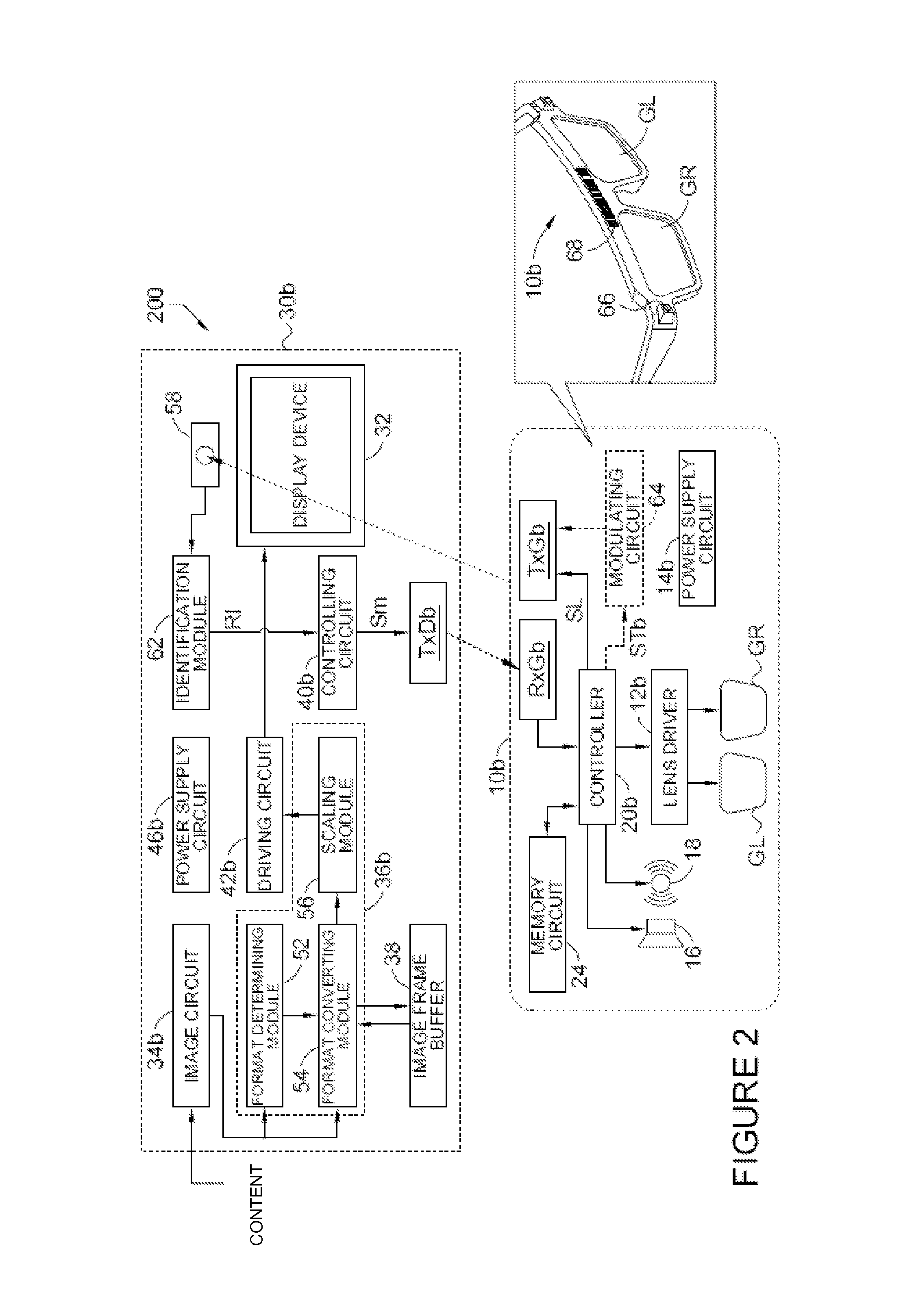 Display apparatus and associated glasses