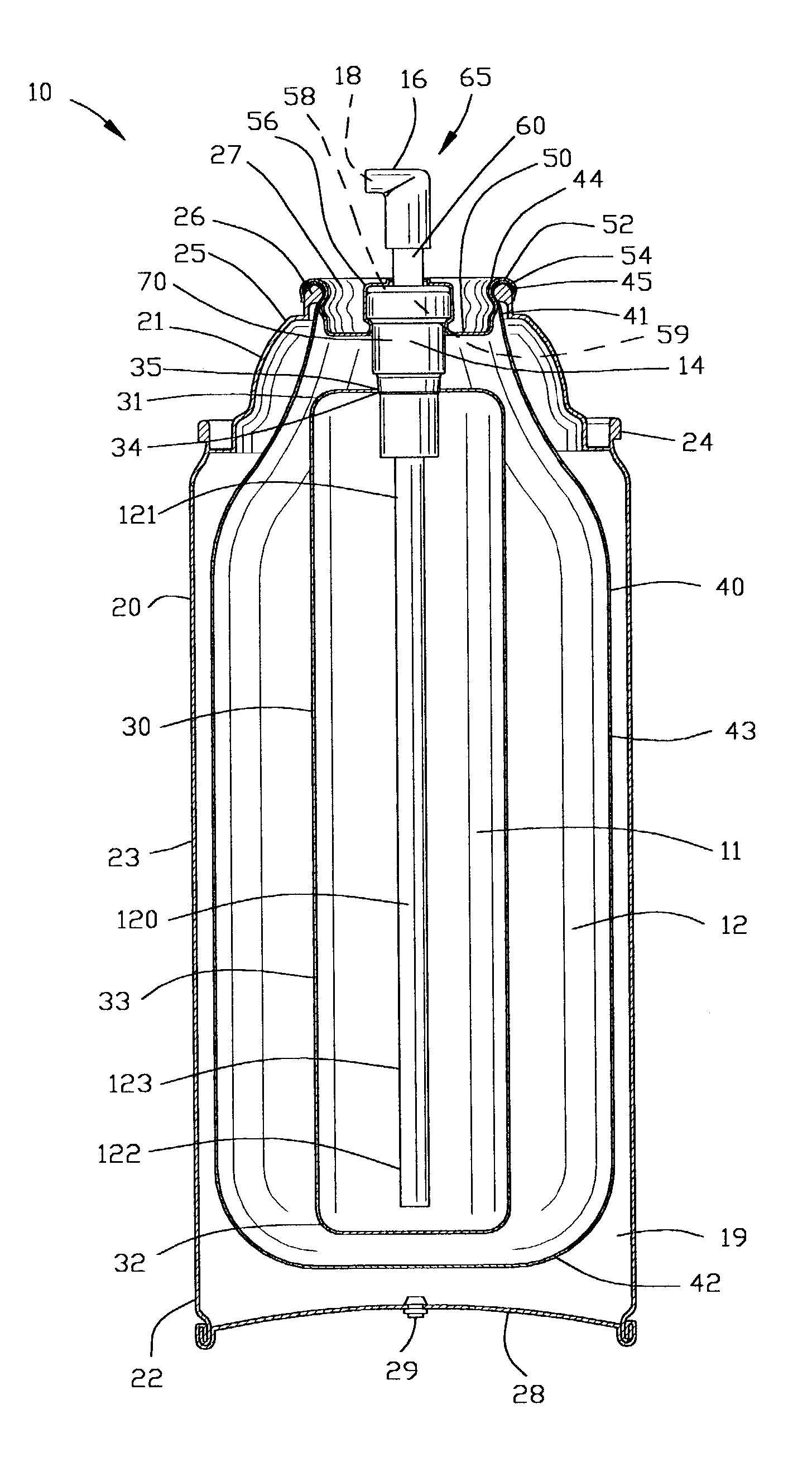 Aerosol dispenser for mixing and dispensing multiple fluid products