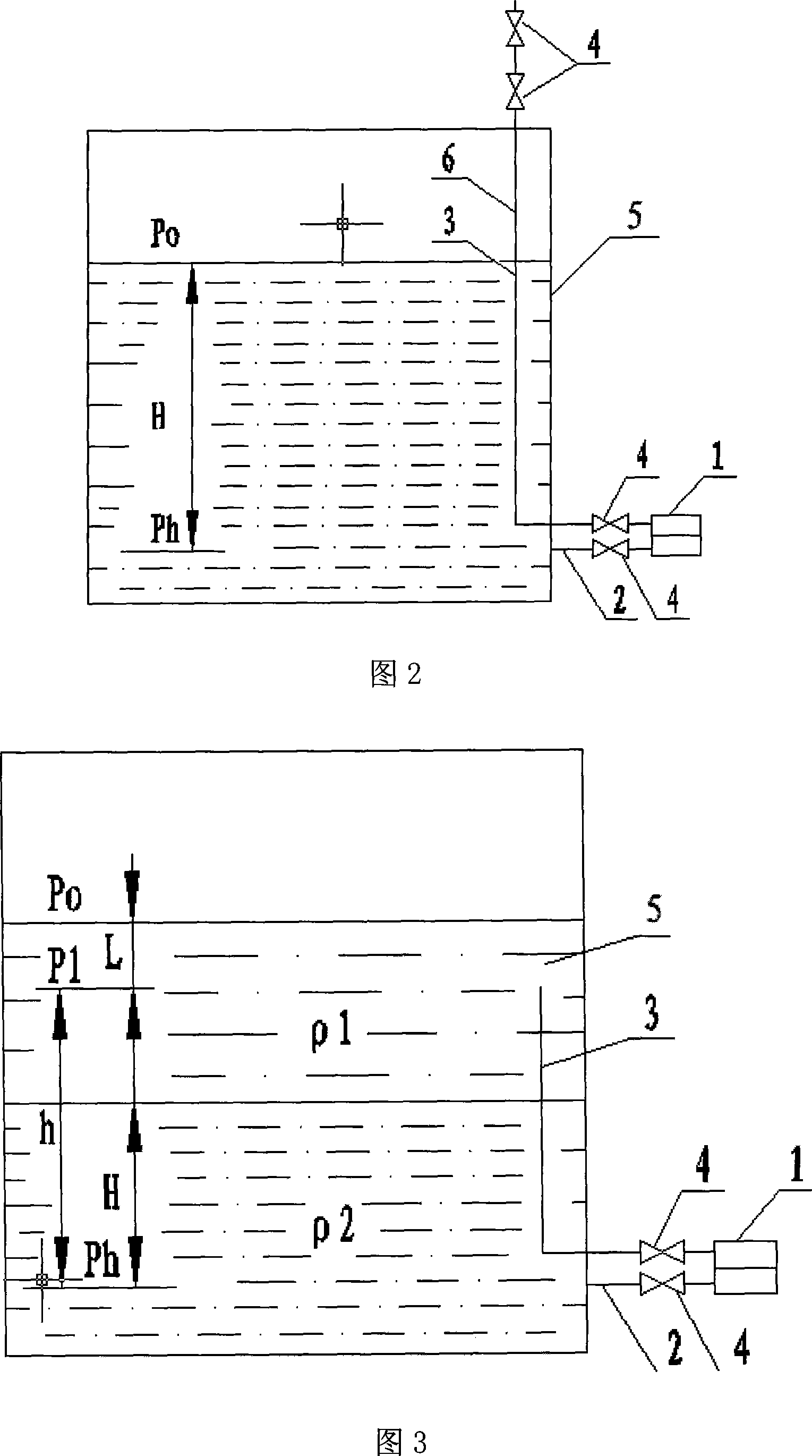 Built-in pressure sampling method for differential pressure levelmeter