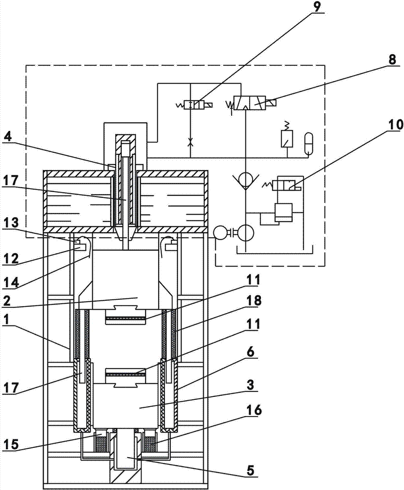 Hydraulic linkage counter-blow hammer