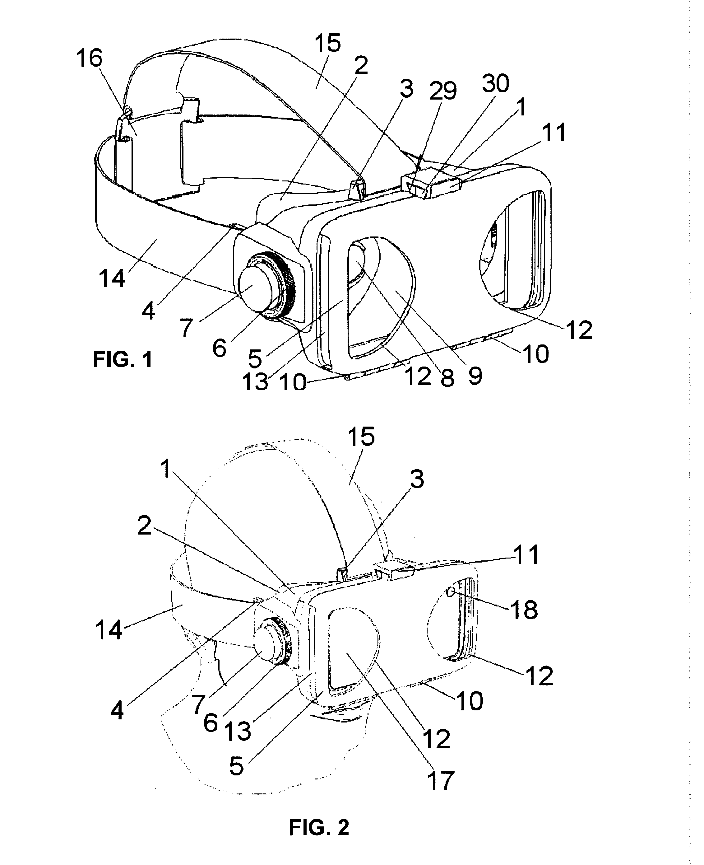 Graphic display adapter device for mobile virtual stereoscopic vision