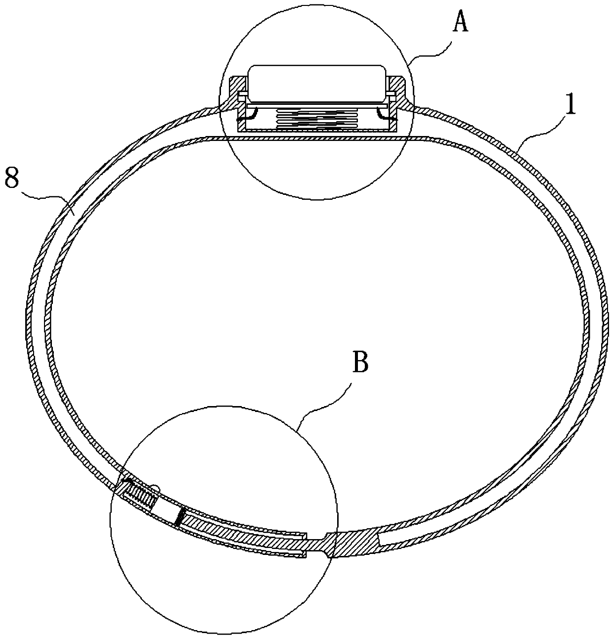 Intelligent bracelet with conveniently-disassembled and replaceable wrist strap