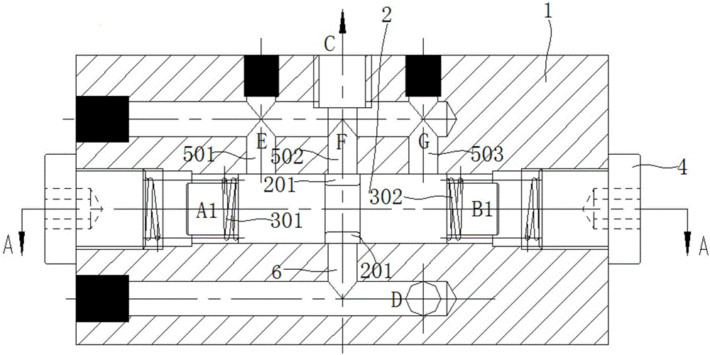 Shuttle valve with middle position unloading function and braking system for hydraulic motor drive