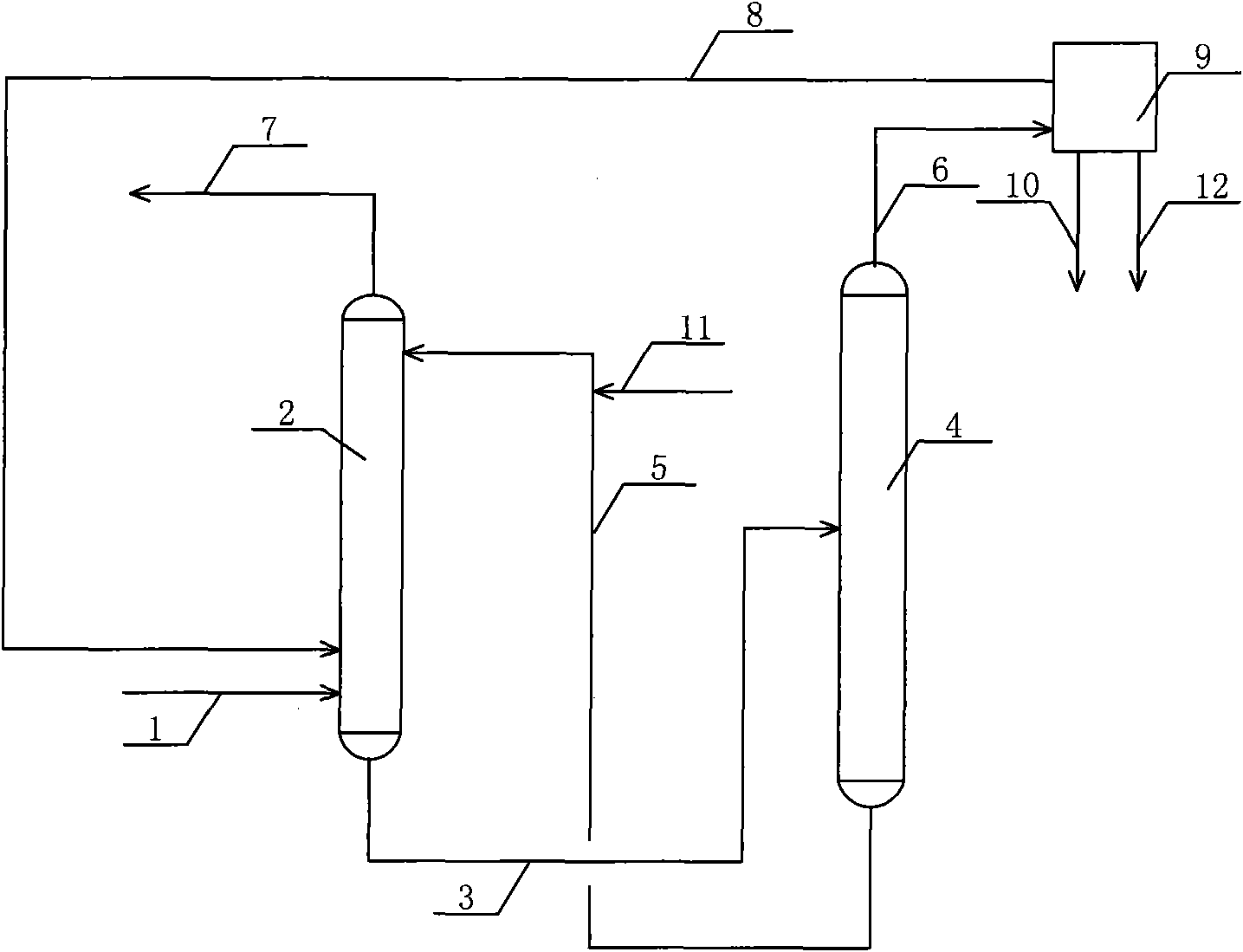 Refining method of raw material gas containing ethene in process of preparing ethylbenzene from ethene