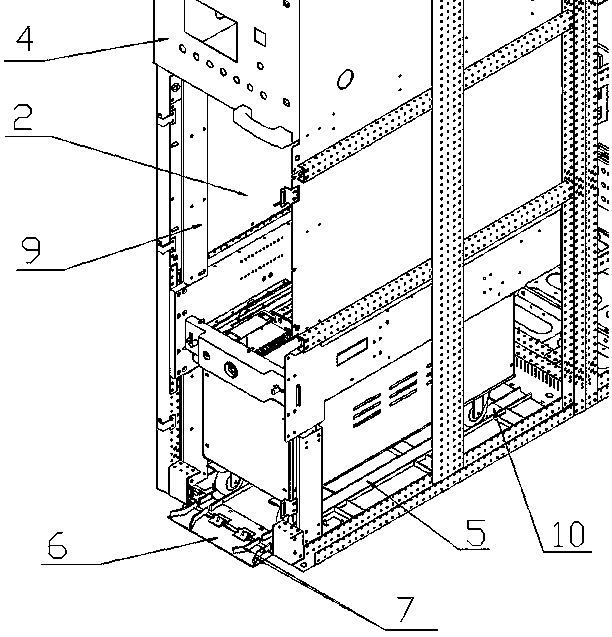 Intelligent direct current circuit breaker cabinet convenient in placing direct current circuit breaker handcart