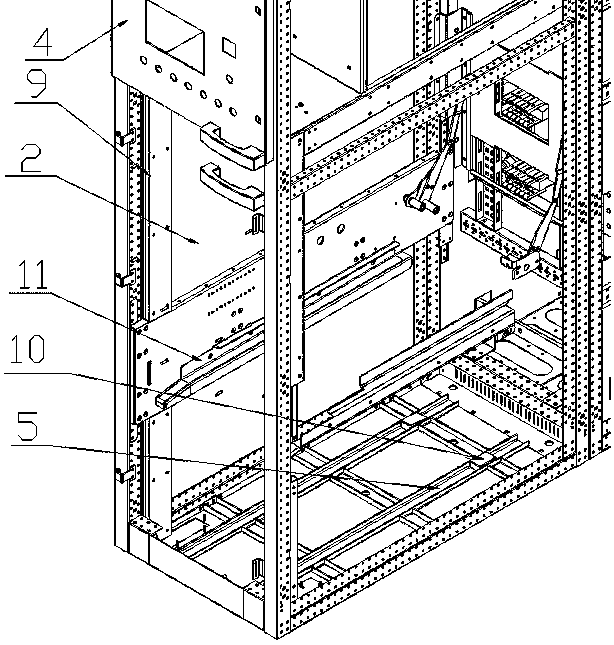 Intelligent direct current circuit breaker cabinet convenient in placing direct current circuit breaker handcart