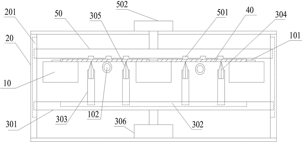 Full-automatic adjustable paper box impressing devices