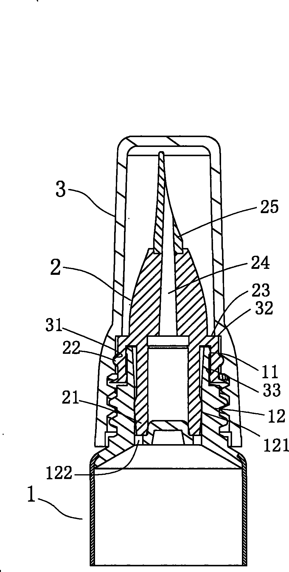 Container with automatic switch valve