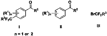 Synthesis method of difluoroalkyl substituted aromatic ketone compound under photocatalysis