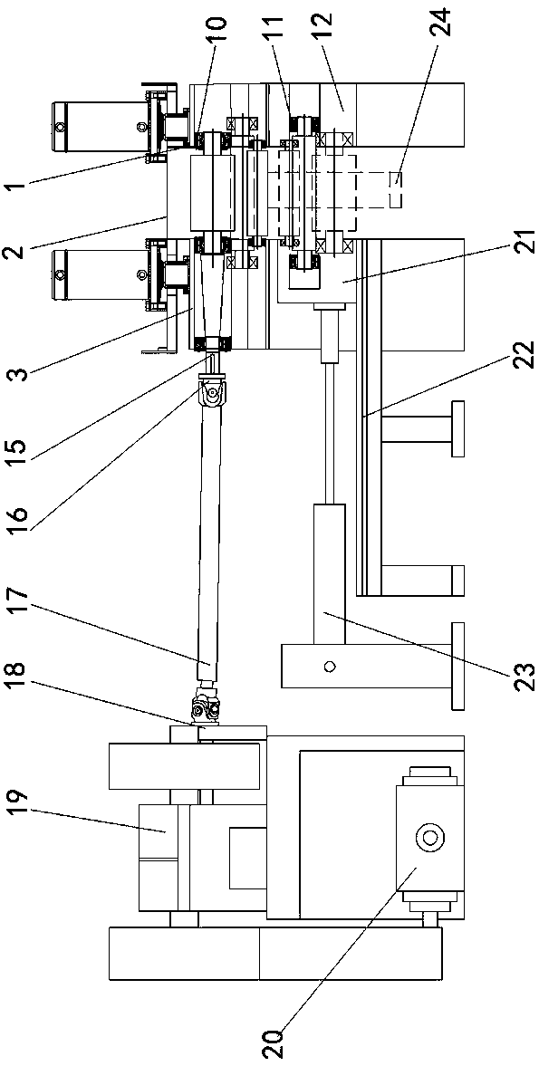 Vertical small-roller-diameter working roller ring rolling device