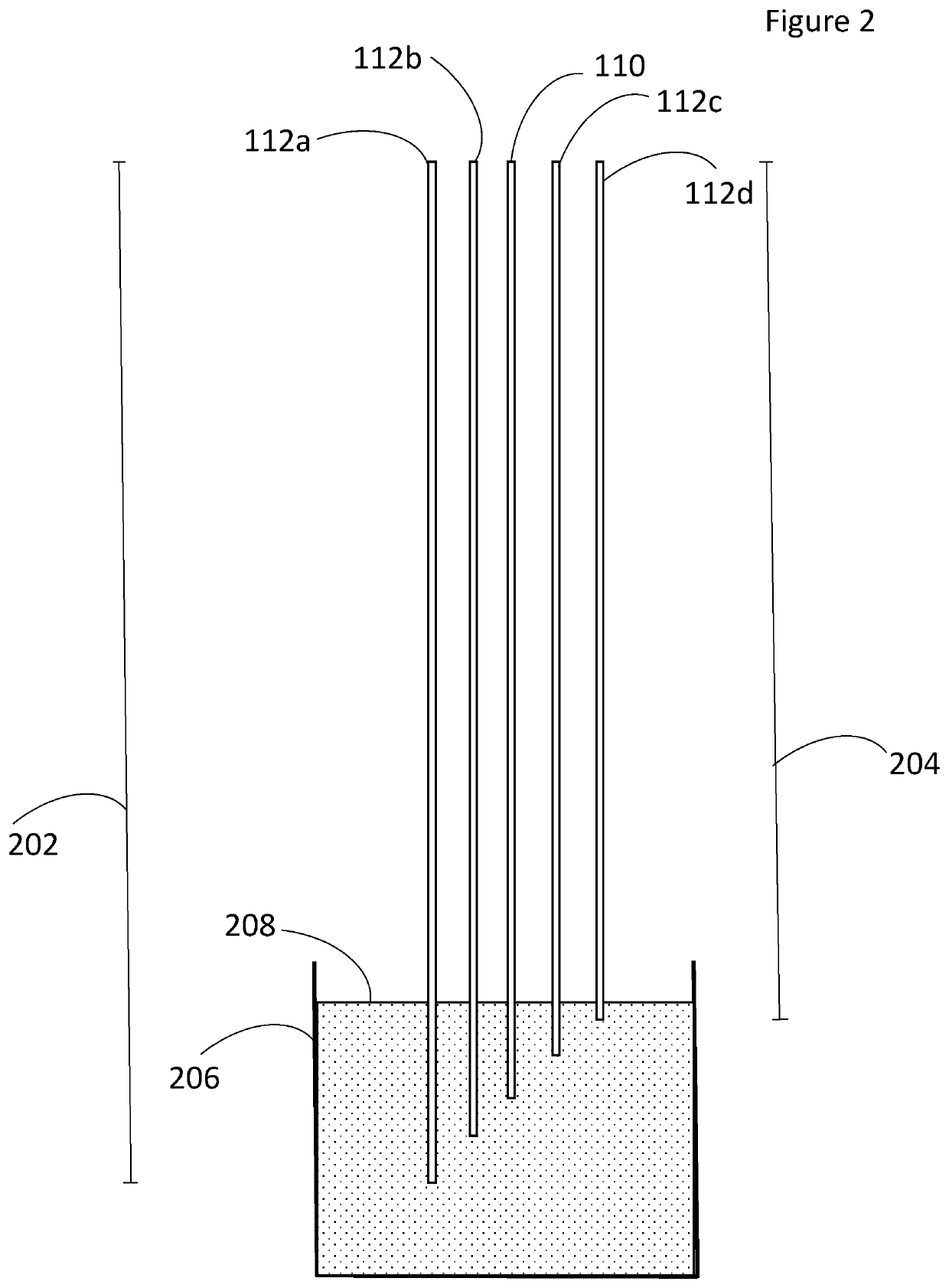 Multielectrode sensor for concentration and depth measurements in molten salt