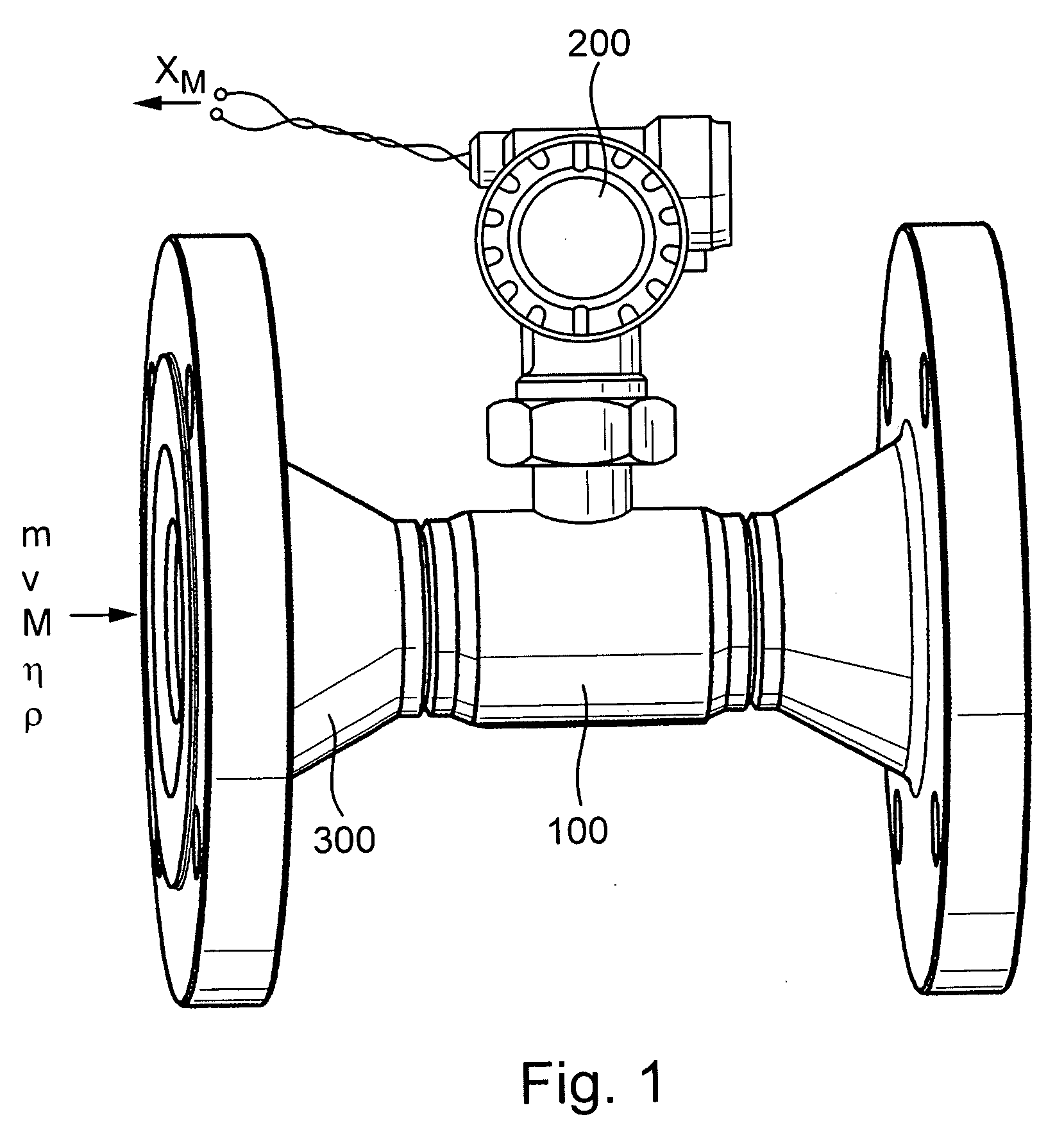 Measuring system for a medium flowing in a process line