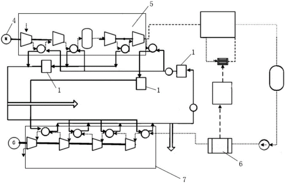 Multi-stage heat storage device and copious cooling liquefied air energy storage system using multi-stage heat storage technology