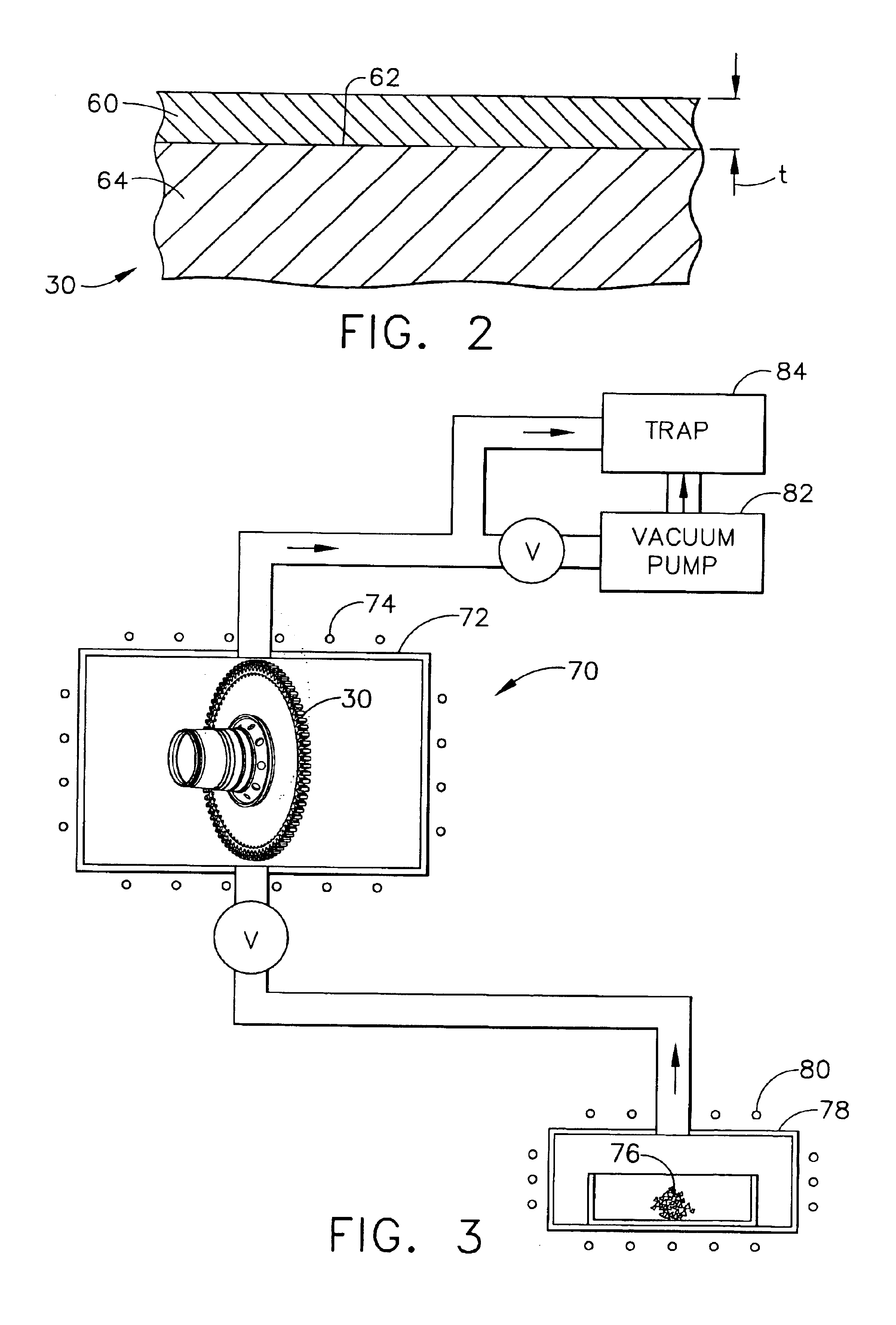 Aluminide or chromide coating of turbine engine rotor component