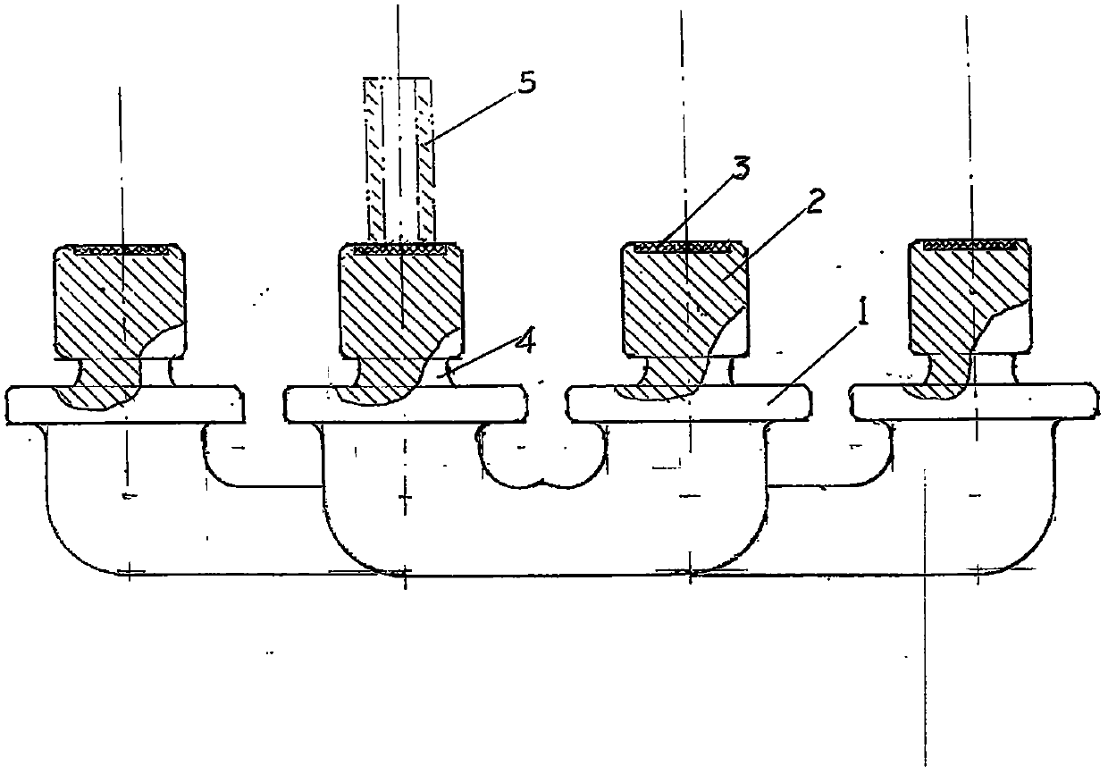 Structure using rock wool pad for replacement of riser exhaust needle to save molten steel