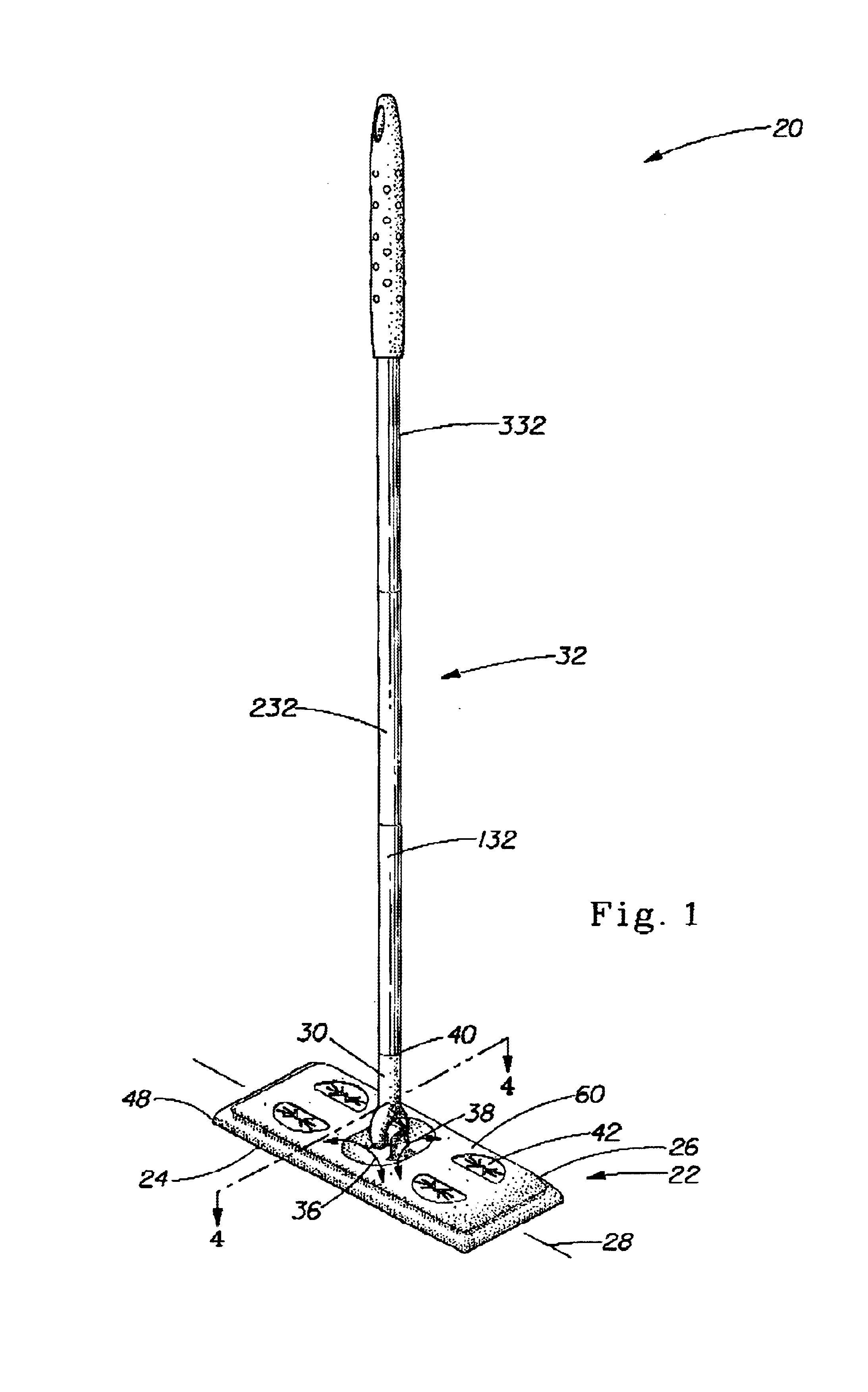 Cleaning implement for cleaning a surface