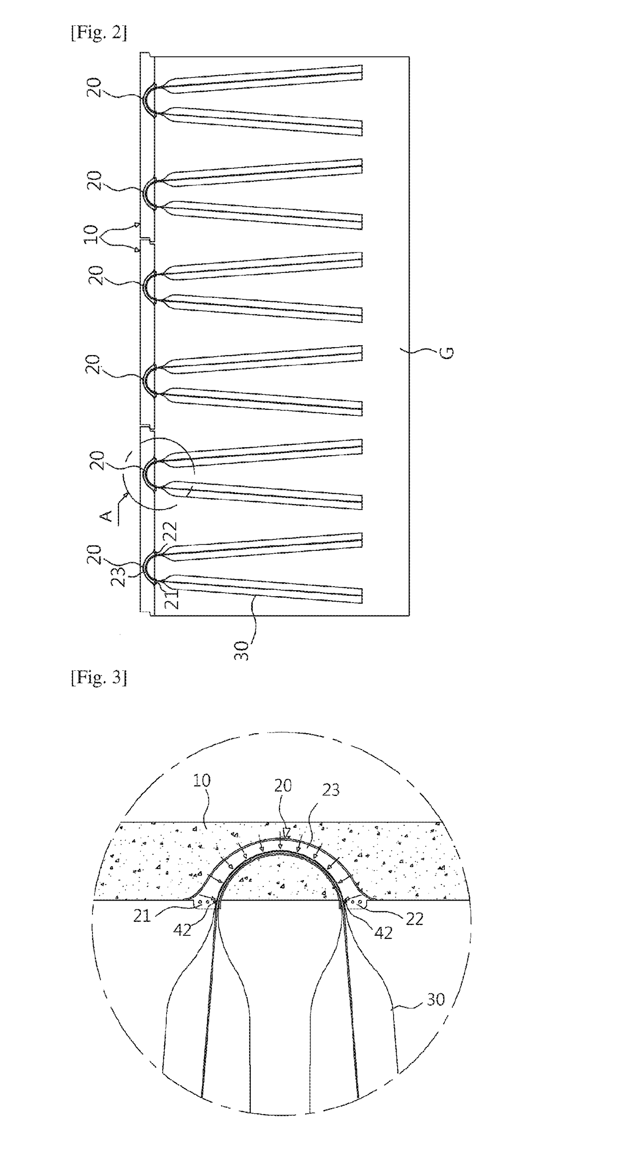 Construction method for band type fiber reinforcing material for reinforced-soil retaining-wall