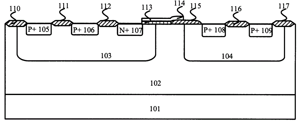 ESD protection device of IGBT structure and with high maintaining voltage