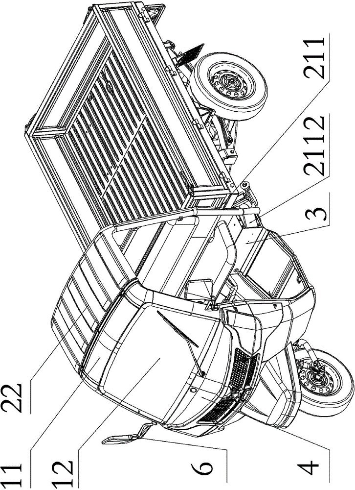 Assembled combined cab of three-wheeled motorcycle