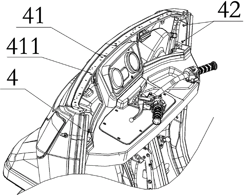 Assembled combined cab of three-wheeled motorcycle