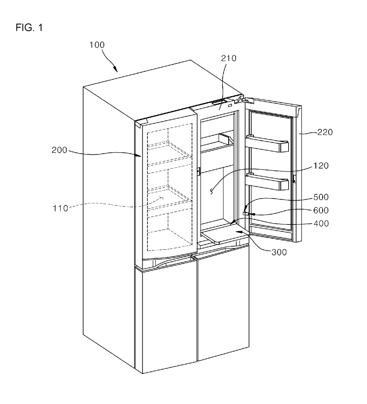 Refrigerator and folding guide device provided therein