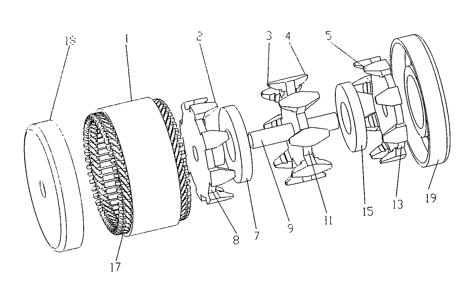 AC Electric Machine With Claw Poles