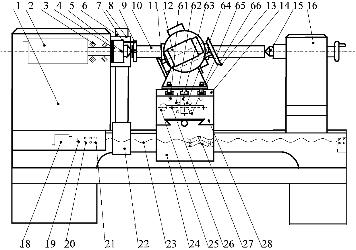 Hourglass worm processing machine tool with on-line detection and correction processing functions