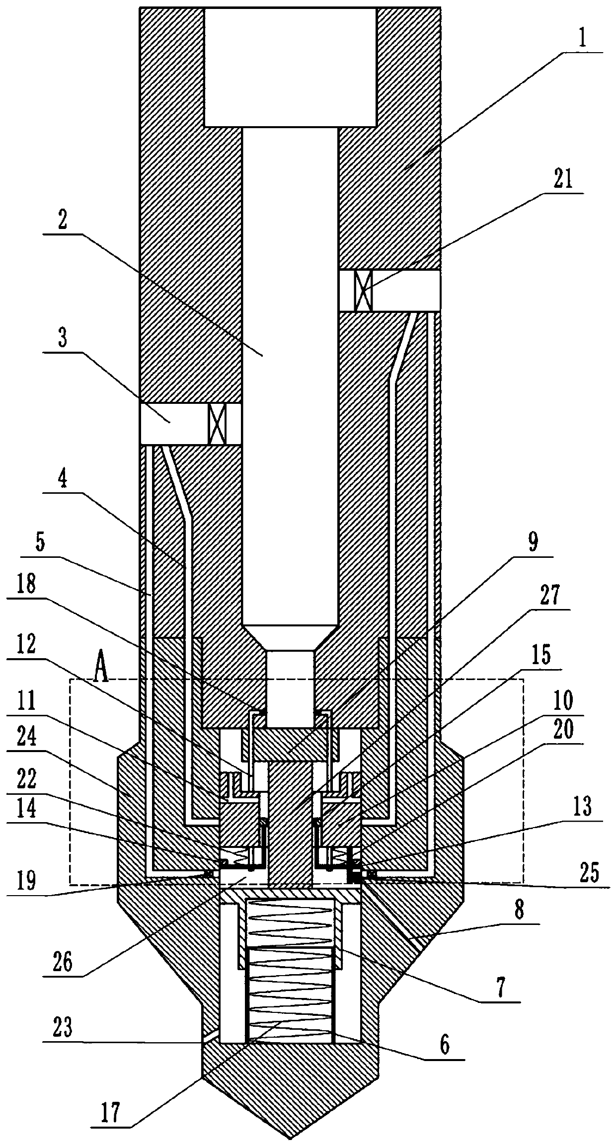 A grouting pipe drill bit for road construction