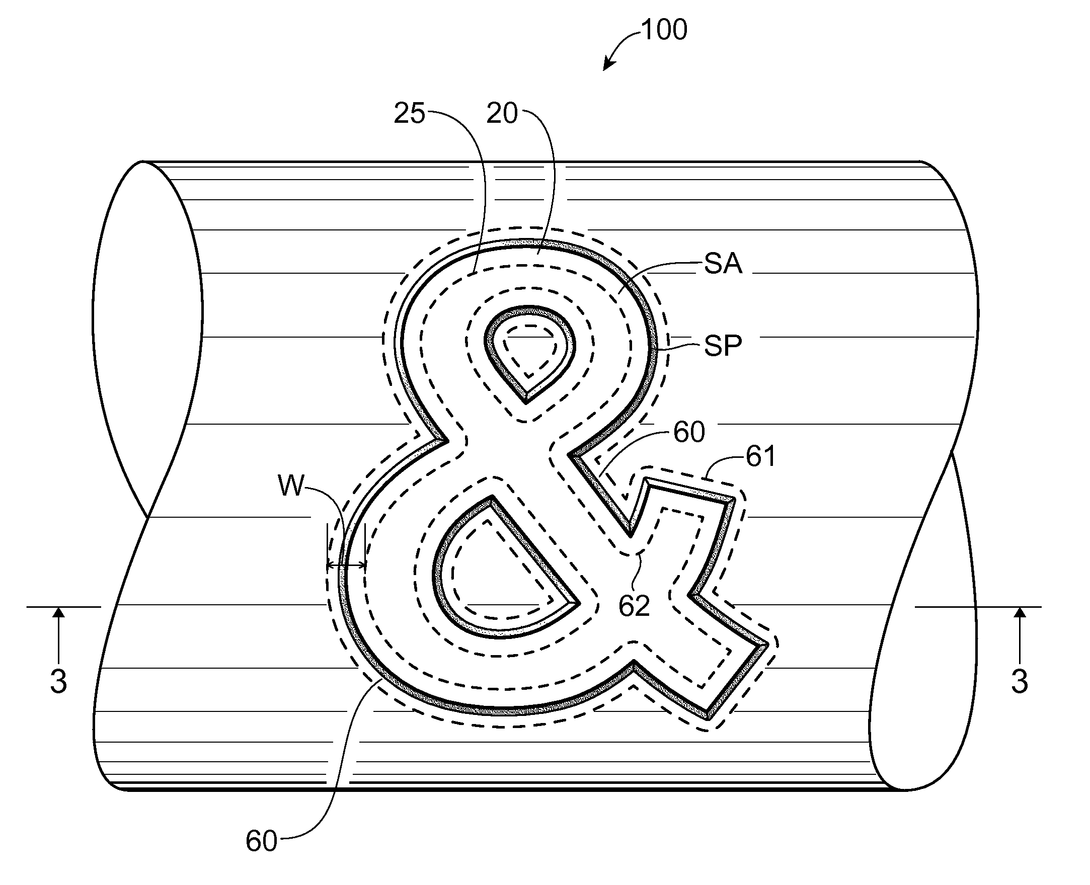 Process for printing and securing three-dimensional pattern on non-fibrous substrates and article comprising non-fibrous surface having three-dimensional pattern thereon