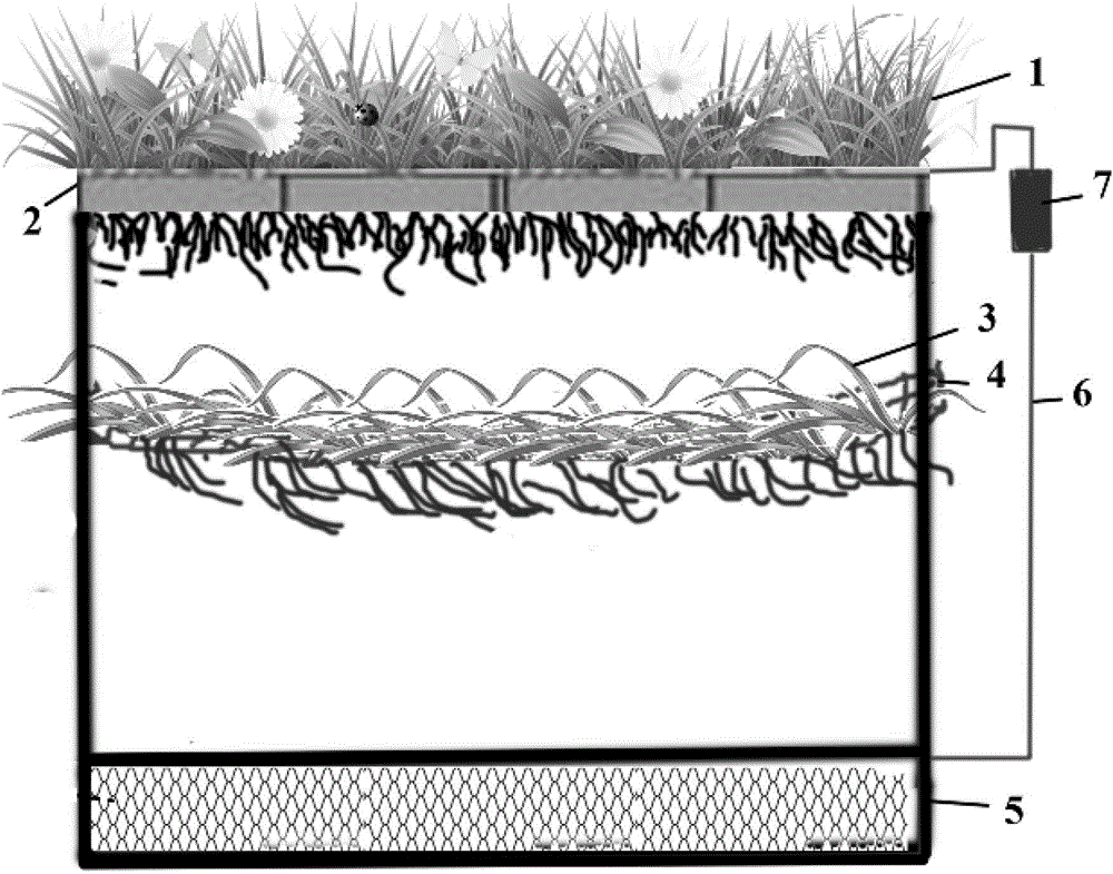 Microbial fuel cell type three-dimensional combined ecological floating bed device and application thereof