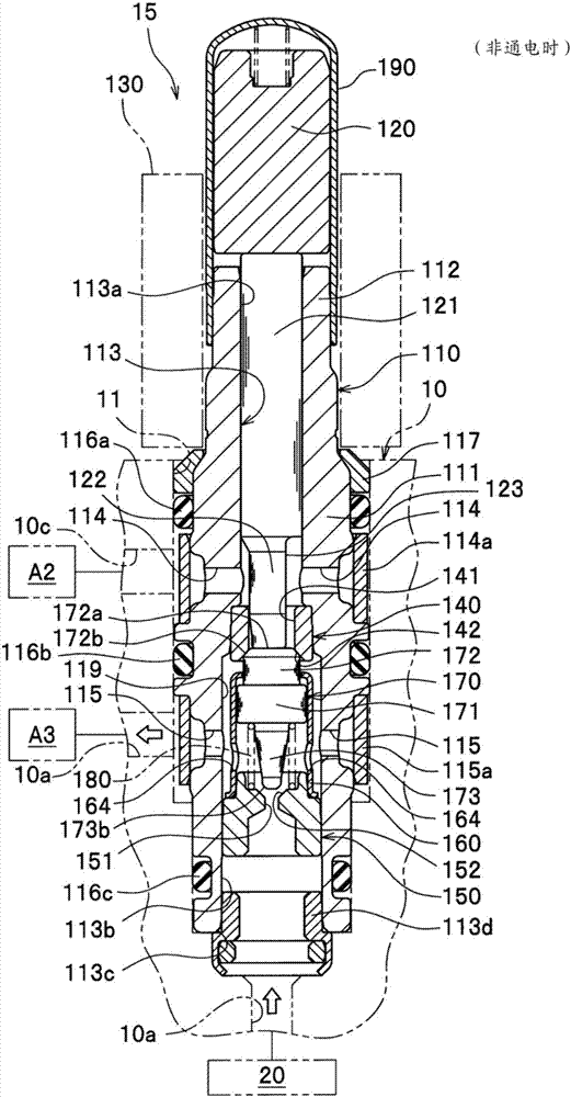 Solenoid valve, vehicle brake hyraulic pressure control apparatus and solenoid valve fabriation method